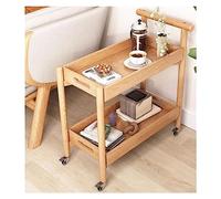 Mesa auxiliar moderna para café Mesa auxiliar pequeña de 2 niveles, mesa auxiliar for sofá con ruedas y estante de almacenamiento, carrito de servicio de cocina, mesita de noche for sala de estar y do