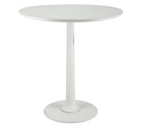 CLP Mesa Auxiliar Redonda Morristown, Mesa de Madera de Mindi Hecha a Mano, Mesa de Centro Maciza para salón y Comedor, Color:Blanco Envejecido