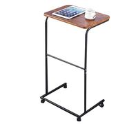 Mesa auxiliar móvil, bandeja de TV pequeña con ruedas, mesa auxiliar de marco de metal, se desliza suavemente, diseño sin ruido, fácil de mover, perfecta para sofá, sala de estar, aperitivos, trabajo