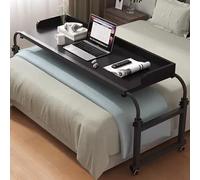 Mesa Auxiliar móvil para Cama, mesita de Noche con Ruedas y Altura Ajustable, Mesa médica con Ruedas, Escritorio portátil para Bandeja de Comida, Mesa Auxiliar para Cama tamaño King.