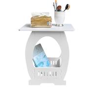 Mesa auxiliar - Muebles de mesita de noche blancos, soporte lateral de