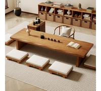 Mesa auxiliar multifuncional de madera japonesa, mesa rectangular baja para té y meditación, 100 x 50 x 35 cm, perfecta para sentarse, altar y relajarse