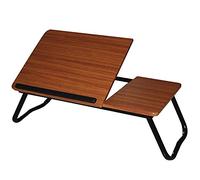 Mesa auxiliar multiusos baja color nogal doble tablero