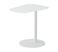 [en.casa] Mesa Auxiliar Nastätten Trapezoidal para Sala Terraza Práctica Mesilla de Noche Apta para Interior/Exterior Mesa de Café Metal 50 x 50 x 38 cm - Blanco