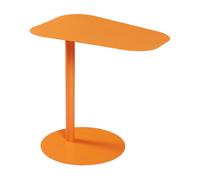 [en.casa] Mesa Auxiliar Nastätten Trapezoidal para Sala Terraza Práctica Mesilla de Noche Apta para Interior/Exterior Mesa de Café Metal 50 x 50 x 38 cm - Naranja