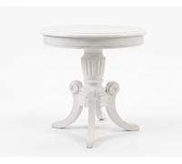 Mesa Auxiliar Nevada Sala de Estar 60x60x55cm Blanca Redonda MDF Estilo Moderno