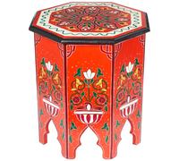 Mesa Auxiliar Oriental Puff Para Flores Gargar Roja