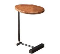Mesa auxiliar ovalada pequeña para teléfono, mesa auxiliar de comedor, mesa auxiliar en forma de C, escritorio para laptop, para sala de estar, dormitorio, balcón y oficina, otros espacios pequeños