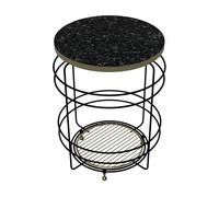 Mesa auxiliar padasjoki metal 55x40cm - negro/dorado [en.casa]