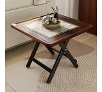 Mesa Auxiliar Para Acampar, Mesa Plegable De Madera Para Exteriores, Mesa De Camping Portátil, Mesa De Picnic Con Soporte De Acero, Mesa De Playa Para Cocinar, Camp, Bote, Viajes(Brown,60x60x55cm)