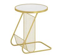 Mesa auxiliar para balcón, mesa de esquina de sofá de cristal, mesita de noche (color: A) (E)