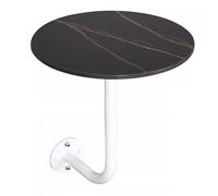 Mesa auxiliar para sofá de pared en forma de L con parte superior de piedra sinterizada negra, mesa moderna para cafetería, restaurante, sala de estar, diseño que ahorra espacio, elegante y