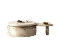 Mesa auxiliar para sofá Mesa de centro redonda de combinación estilo crema francesa, sencilla y moderna, for el hogar, sala de estar, apartamento pequeño, mesa auxiliar giratoria Mesa auxiliar para do