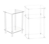 Mesa Auxiliar Pequeña - Acrílico Transparente, Mesita De Noche para Dormitorio, Estante Multifuncional, Organizador Compacto | Compartimento de almacenamiento para habitación de estudiantes, Hotel,