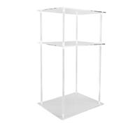 Mesa Auxiliar Pequeña de Acrílico Transparente, Mesita de Noche Moderna de 3 Niveles para Dormitorio o Sala de Estar, Diseño Que Ahorra Espacio, 13,8x11,0x23,6 Pulgadas