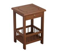 Mesa auxiliar pequeña de bambú, mueble para té alto y estrecho para espacios reducidos, mesita de noche con estantes para sala de estar, dormitorio y oficina en casa, fácil de montar, B-2-Ti