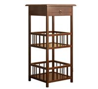 Mesa auxiliar pequeña de bambú, mueble para té alto y estrecho para espacios reducidos, mesita de noche con estantes para sala de estar, dormitorio y oficina en casa, fácil de montar, B-3 ni