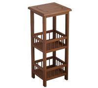 Mesa auxiliar pequeña de bambú, mueble para té alto y estrecho para espacios reducidos, mesita de noche con estantes para sala de estar, dormitorio y oficina en casa, fácil de montar, A-3 ni