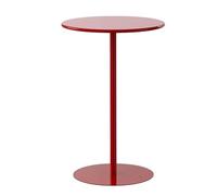 Mesa Auxiliar Pequeña, Mesa De Centro Redonda for Bebidas con Base De Metal, Fácil De Montar, for Sala De Estar y Bar De Tienda De Té con Leche(Red,48x62cm/16x24in)