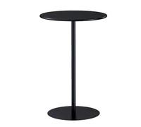 Mesa Auxiliar Pequeña, Mesa De Centro Redonda for Bebidas con Base De Metal, Fácil De Montar, for Sala De Estar y Bar De Tienda De Té con Leche(Black,48x62cm/16x24in)
