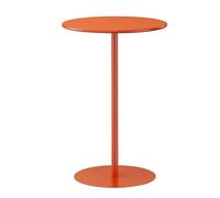 Mesa Auxiliar Pequeña, Mesa De Centro Redonda for Bebidas con Base De Metal, Fácil De Montar, for Sala De Estar y Bar De Tienda De Té con Leche(Orange,60x72cm/24x28in)