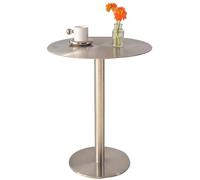 Mesa auxiliar pequeña, mesa de centro redonda, mesa auxiliar para mesa de bar interior o exterior, mesa auxiliar para sofá, mesita de noche de estilo moderno, mesas de cóctel plateadas de acero inoxid