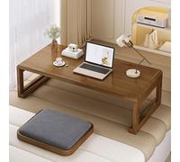 Mesa auxiliar plegable, bandeja de bambú de extremo bajo para sala de estar, dormitorio, patio, al aire libre, juegos, escritura, viajes en casa rodante