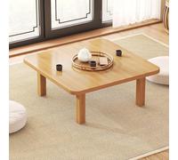 Mesa auxiliar plegable de bambú, diseño cuadrado, acabado elegante, versátil para cualquier decoración del hogar, ideal para sala de estar y uso al aire libre