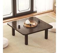 Mesa auxiliar plegable de bambú, diseño cuadrado, acabado elegante, versátil para cualquier decoración del hogar, ideal para sala de estar y uso al aire libre