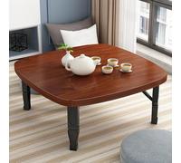 Mesa auxiliar plegable de madera japonesa portátil, pequeña mesa de comedor baja para sala de estar y uso al aire libre, ideal para picnics y asientos en el suelo (80 x 35 cm)