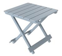 Mesa auxiliar plegable de madera Outsunny, mesa de jardín pequeña y ligera con tablero de listones, mesas de café plegables y portátiles para balcón, patio o terraza, color gris claro.