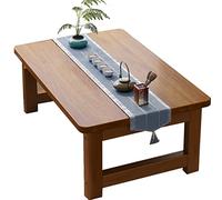 Mesa auxiliar plegable de madera para sala de estar, mesa de té de suelo bajo, mesa de estudio versátil para niños, diseño que ahorra espacio, color marrón, 80 x 50 x 40 cm