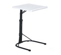 YOEVU Mesa Auxiliar Plegable en Forma de C, Altura Ajustable 63-76 cm, Inclinación Regulable, Mesa para Portátil, Sofá o Cama, Compacta y Portátil, Blanco