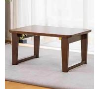 Mesa auxiliar plegable japonesa, pequeña mesa de meditación, mesa de té de madera para comedor y prácticas espirituales, color nogal, 60 x 40 x 30 cm