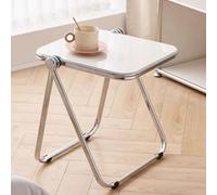 Mesa auxiliar plegable - Muebles de patio al aire libre, mesa de centro cuadrada para bebidas, TV, cena, mesita de noche, ideal para jardín y espacios domésticos