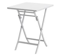 Mesa auxiliar plegable multifuncional para exteriores, mesa redonda y cuadrada para jardín, bistró, color blanco elegante, 55 x 55 x 72 cm, perfecta para patios y reuniones al aire libre