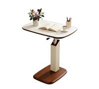 Mesa auxiliar portátil con altura ajustable y parte superior giratoria, ideal para espacios pequeños y uso versátil como escritorio para laptop o mesa auxiliar