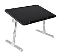 Mesa Auxiliar portátil pequeña Plegable para Ordenador en Cama, Sofa, salón, Cocina, Cama, Suelo. Regulable en Altura y Ángulo. con Ranura para Tablet. Superficie Texturizada. 60x40cm (NEGRO)