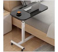 Mesa Auxiliar Portátil ZYJIX - Mesa de Cama Móvil de Altura Ajustable con Ruedas - Negro