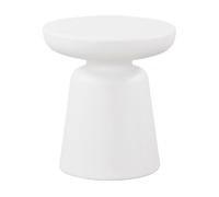 [en.casa] Mesa Auxiliar Posio para Salón Dormitorio Recibidor Mesa de Sofá de Diseño Único Mesilla de Noche Mesita de Café con Tablero Redondo 44 x Ø40 cm - Blanco