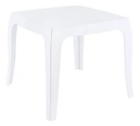CLP Mesa Auxiliar Queen Hecha En Polipropileno I Mesa Auxiliar para Salón Cuadrada I Mesa Resistente para Uso De Exterior o Interior I Color:, Color:Blanco/Brillo
