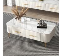 Mesa auxiliar rectangular con 4 patas, pizarra para cóctel, sala de estar, mueble de TV, 39 x 20 x 17 pulgadas