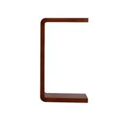 Mesa Auxiliar Rectangular de Madera escandinava con Base en Forma de C de Goma para Sala de Estar, Dormitorio, balcón y Oficina. 1 Pieza en Nogal. Grosor: 3,3 cm. Largo: 35,5 cm. Ancho: 25,4 cm. Alto