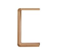 Mesa Auxiliar Rectangular de Madera escandinava con Base en Forma de C de Goma para Sala de Estar, Dormitorio, balcón y Oficina. 1 Pieza, Color Natural, 3,3 cm de Grosor, 35,5 cm de Largo x 30,5 cm d