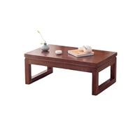 Mesa auxiliar rectangular de madera maciza de baja altura para sentarse en el suelo, ideal para sala de estar, comedor y ceremonia de té, no requiere montaje (nogal, 50 x 40 x 30 cm)