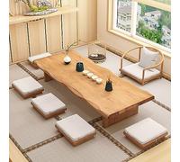 Mesa auxiliar rectangular grande de estilo japonés de 160 cm, diseño tradicional para sentarse en el suelo, muebles decorativos con influencia asiática