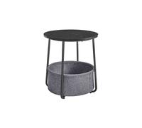 Mesa Auxiliar Redonda, Negro Ébano + Gris Pizarra / Mesa auxiliar redonda
