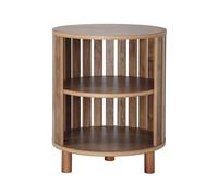 Mesa auxiliar redonda con lamas caladas h50 cm - liam