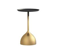 Mesa auxiliar redonda de café, estantería para sala de estar, mesa redonda para el hogar, aparador de sofá, mesa auxiliar creativa y simple para actividades (dorado)