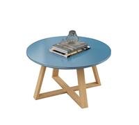 Mesa auxiliar redonda de madera impermeable para balcón, sala de estar, dormitorio, 80 x 80 x 45 cm, elegante mesa de acento gris para decoración del hogar